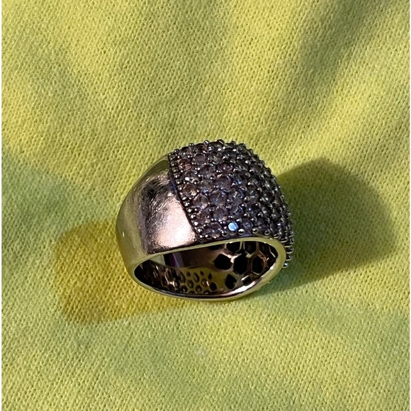 Beautiful 925 BBJ Ring with rows of sparkling CZ stones size 5 - Picture 4 of 4